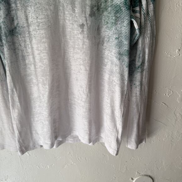 Cruel Shirt Western Large White Green‎ Long Sleeve V Neck Ombre Lightweight - Picture 3 of 7